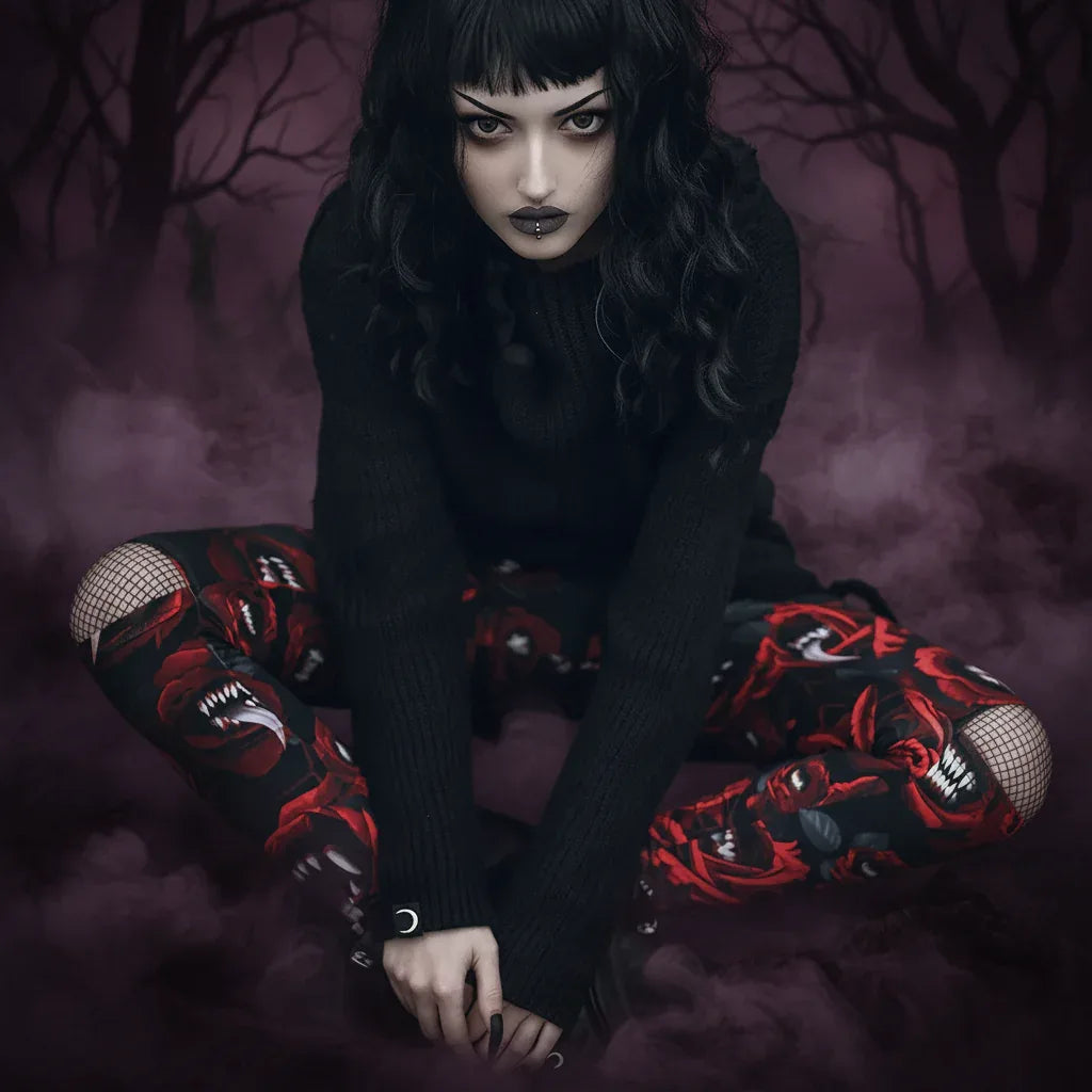 Witch Gothic Leggings - Sorceress Sanctuary S / Black-M / Black-L / Black