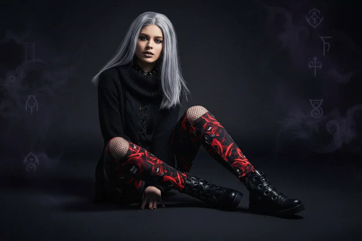 Witch Gothic Leggings - Sorceress Sanctuary S / Black-M / Black-L / Black