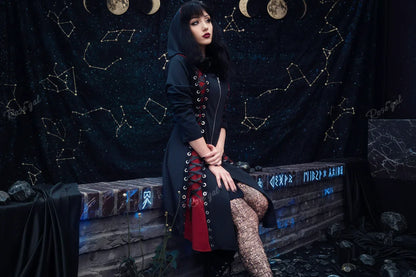 Witch Hooded Dress - Sorceress Sanctuary Black / S-Black / M-Black / L-Black / XL-Black / XXL