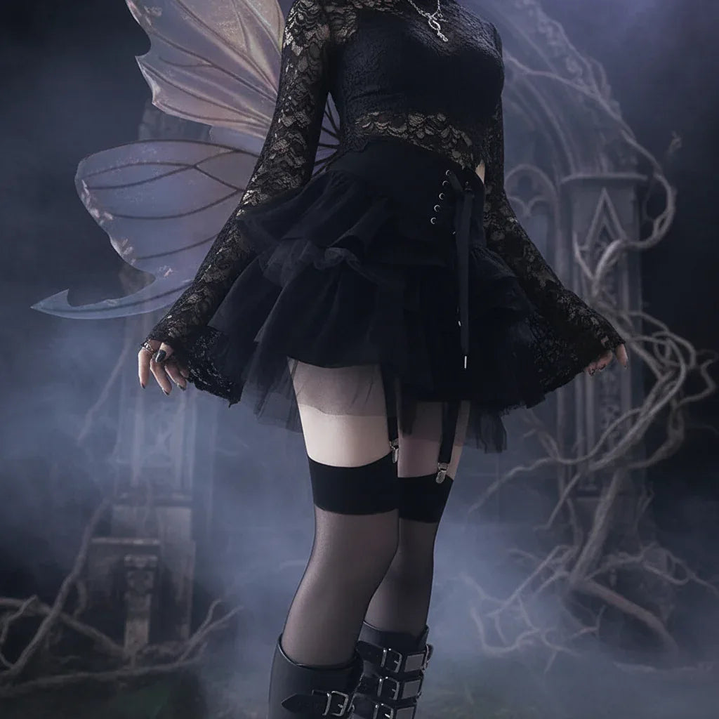 Witch Lace Skirt - Sorceress Sanctuary Black / S-Black / M-Black / L