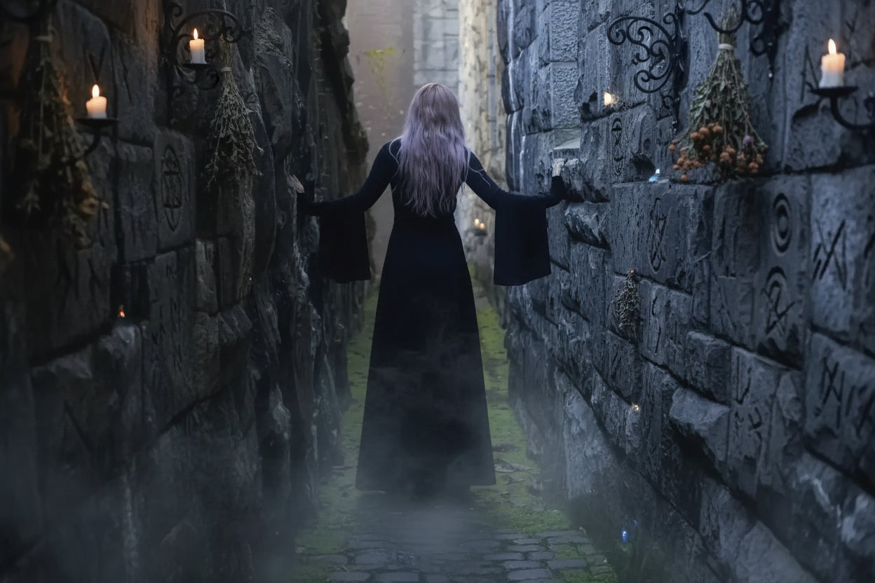 Witch Long Gown - Sorceress Sanctuary Black / S-Black / M-Black / L-Black / XL-Black / 2XL