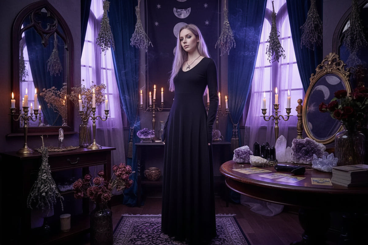 Witch Long Gown - Sorceress Sanctuary Black / S-Black / M-Black / L-Black / XL-Black / 2XL