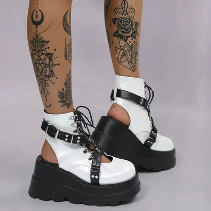 Witch Platform Boots - Sorceress Sanctuary White / 37size-Black / 36size-Black / 42size-Black / 39size-White / 43size