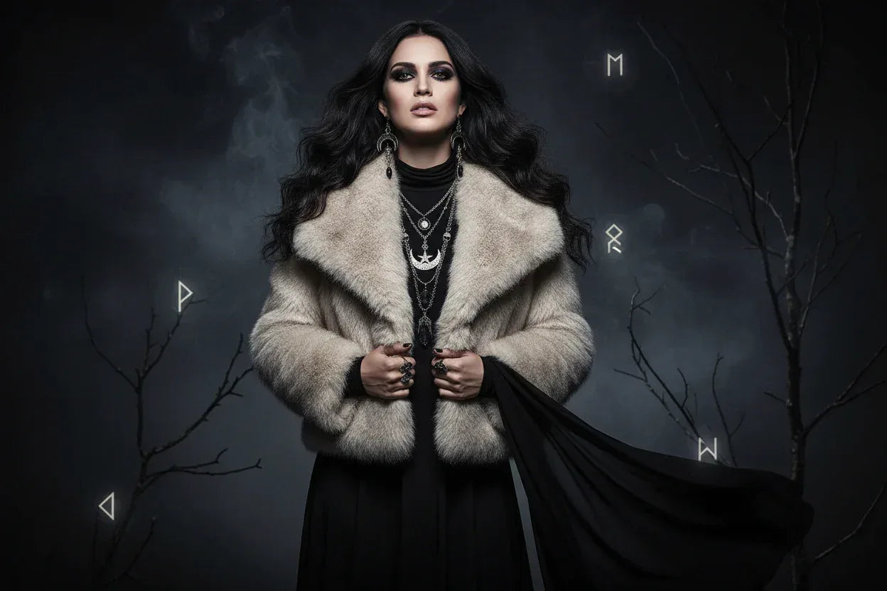 Witch Plush Coat - Sorceress Sanctuary Beige / L-Beige / M-Beige / S-Beige / XS-Black / S