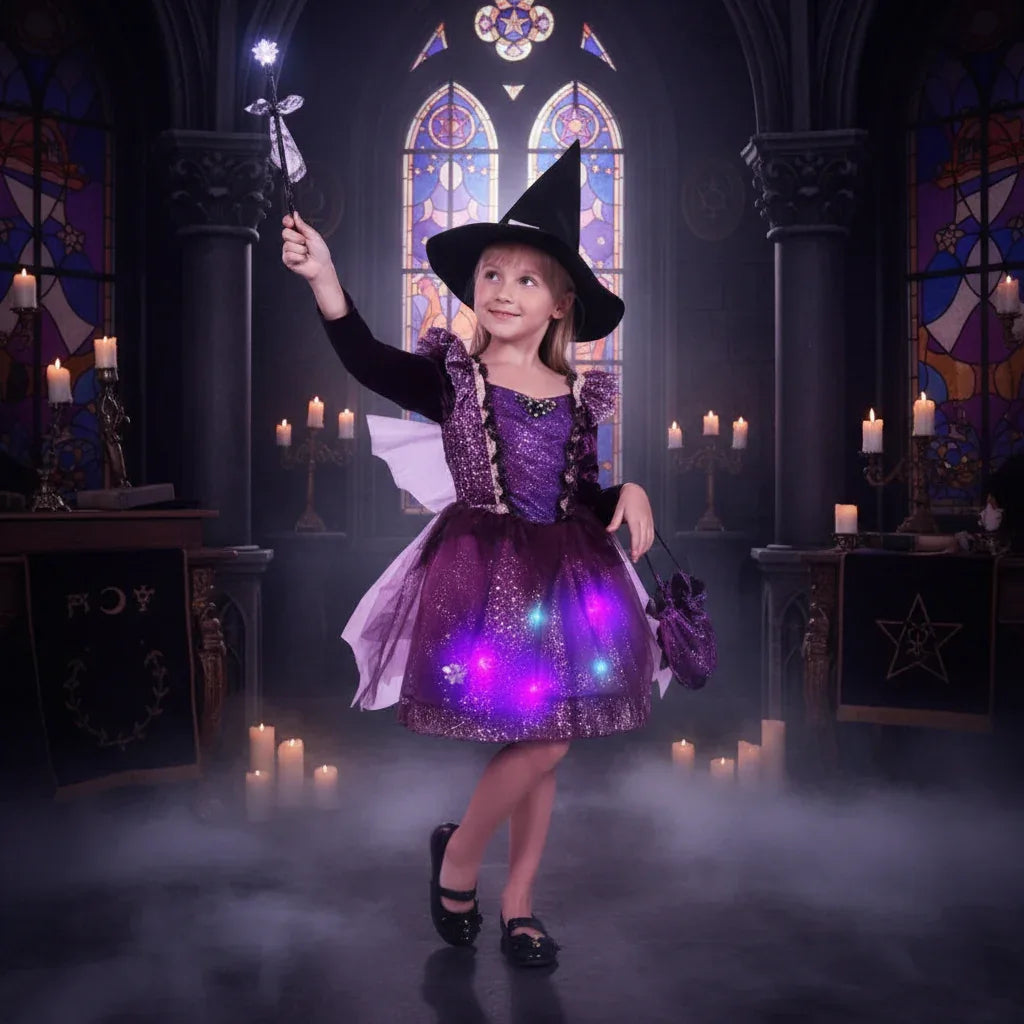 Witch Princess Dress - Sorceress Sanctuary Black / 100cm-Black / 110cm-Black / 120cm-Black / 130cm-Black / 140cm