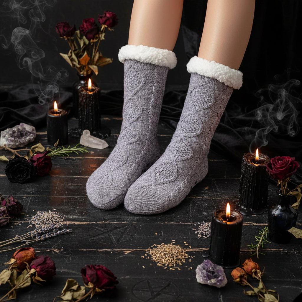 Witch Ritual Socks - Sorceress Sanctuary Prismatic Black / Free Size-Prismatic Navy Blue / Free Size-Prismatic Light Gray / Free Size-Prismatic Red / Free Size-Prismatic Pink / Free Size