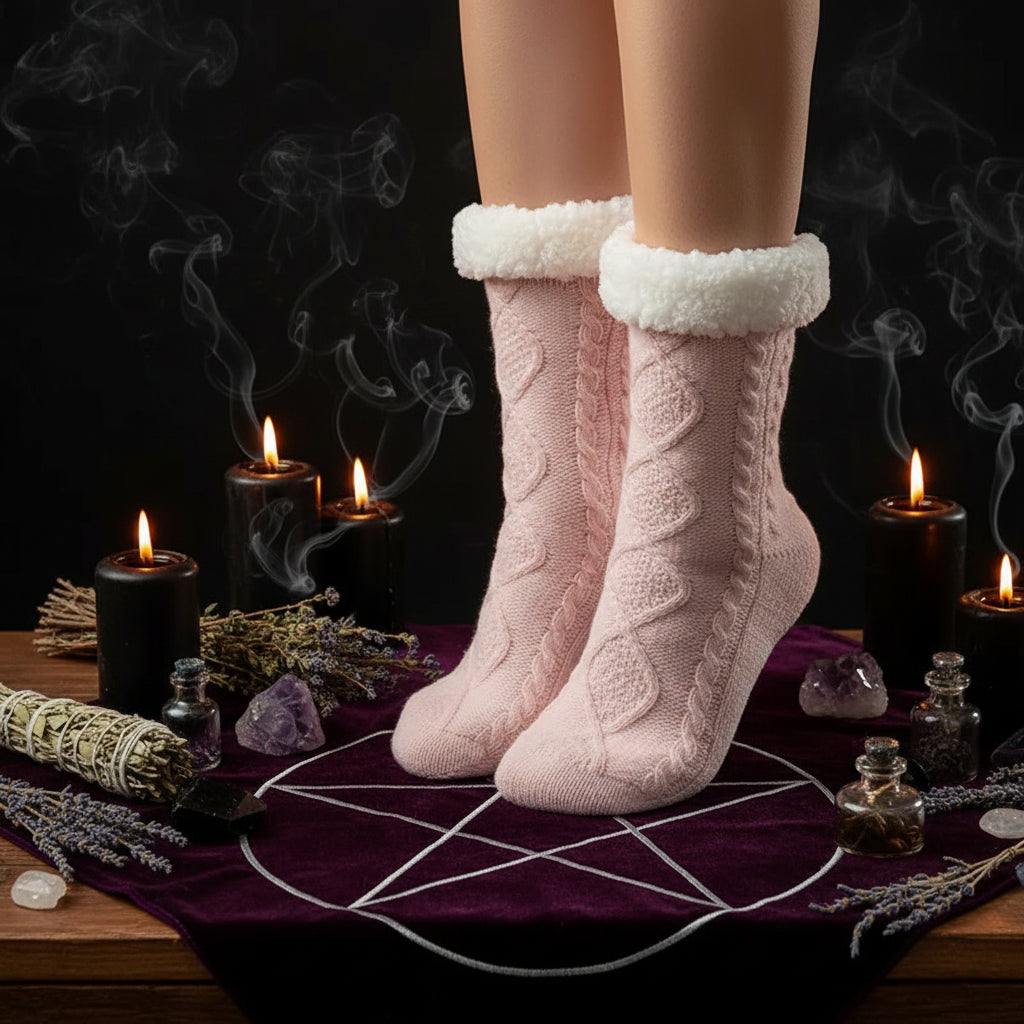 Witch Ritual Socks - Sorceress Sanctuary Prismatic Black / Free Size-Prismatic Navy Blue / Free Size-Prismatic Light Gray / Free Size-Prismatic Red / Free Size-Prismatic Pink / Free Size