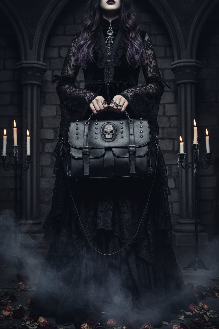 Witchy Skull Handbag - Sorceress Sanctuary Black