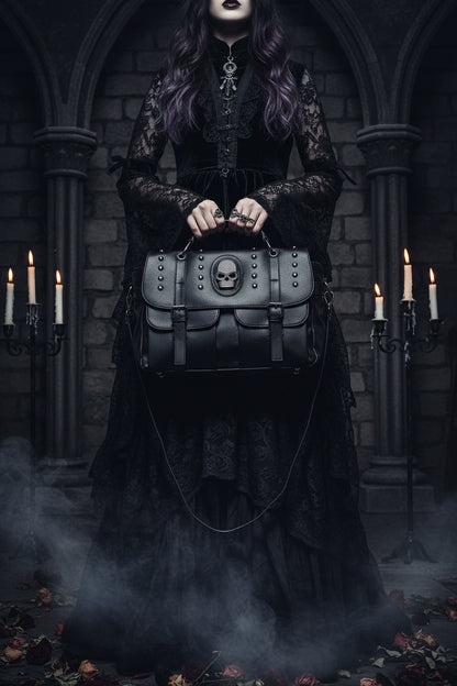 Witchy Skull Handbag - Sorceress Sanctuary Black