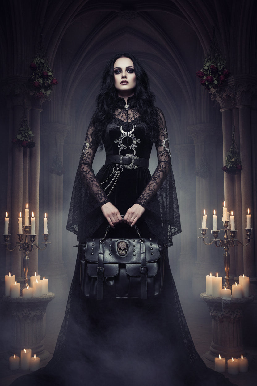 Witchy Skull Handbag - Sorceress Sanctuary Black