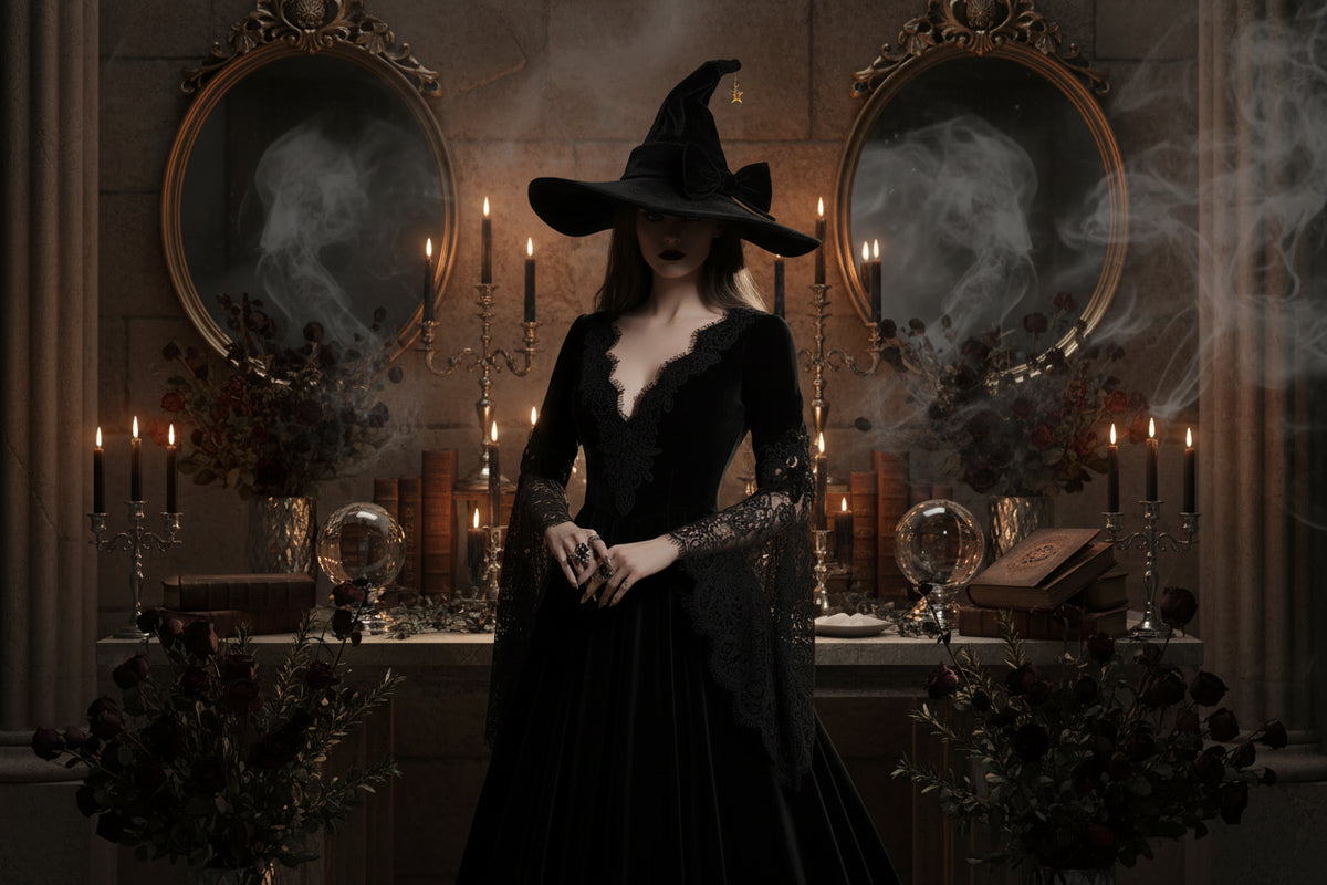 Witch’s Bow Hat - Sorceress Sanctuary Black / 45cm