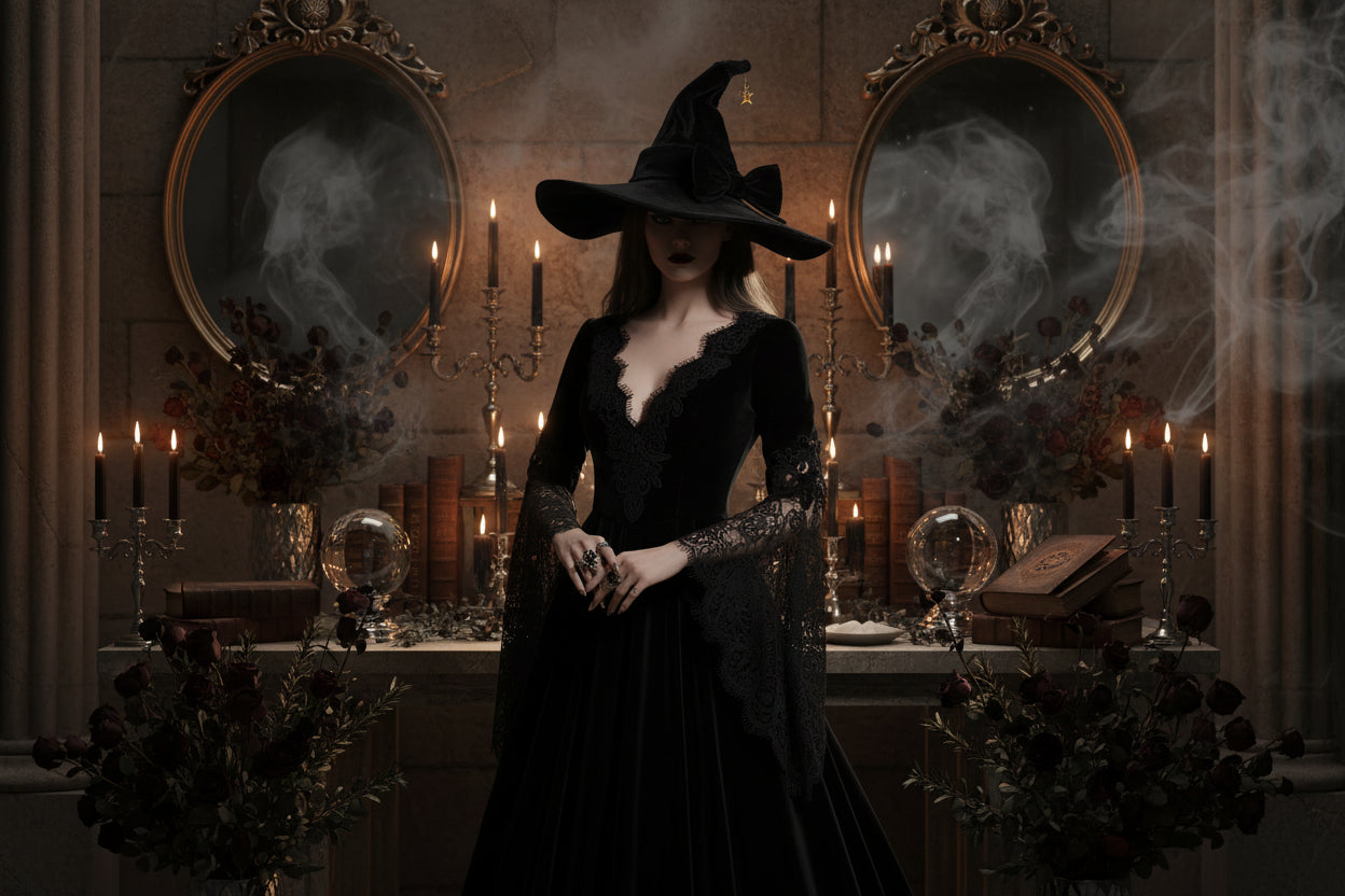 Witch’s Bow Hat - Sorceress Sanctuary Black / 45cm