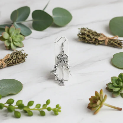 Witchcraft Earrings - Sorceress Sanctuary Silver / Magic hat-Silver / Pumpkin hat