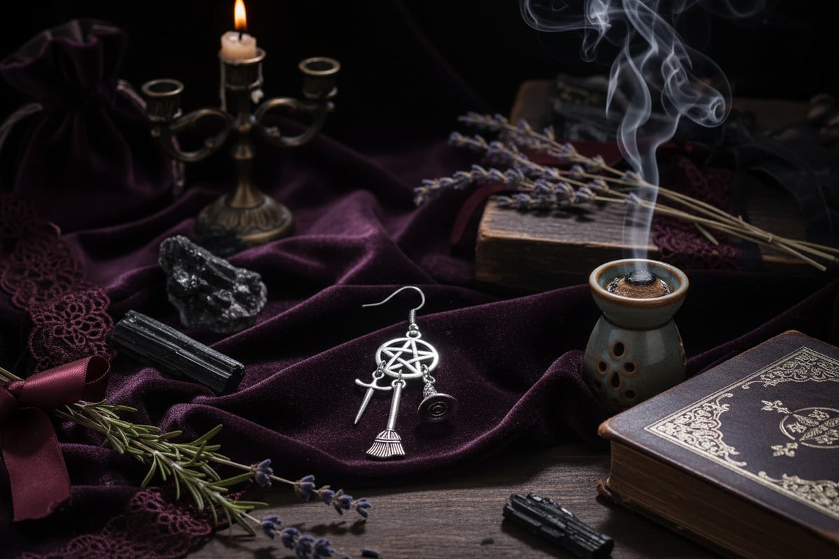 Witchcraft Earrings - Sorceress Sanctuary Silver / Magic hat-Silver / Pumpkin hat