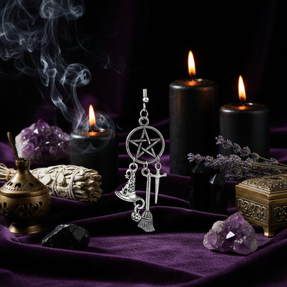 Witchcraft Earrings - Sorceress Sanctuary Silver / Magic hat-Silver / Pumpkin hat