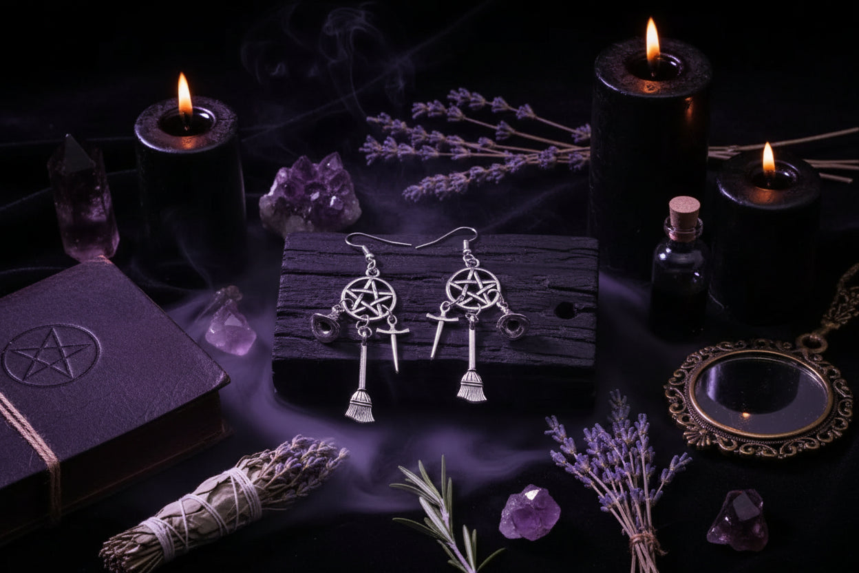 Witchcraft Earrings - Sorceress Sanctuary Silver / Magic hat-Silver / Pumpkin hat