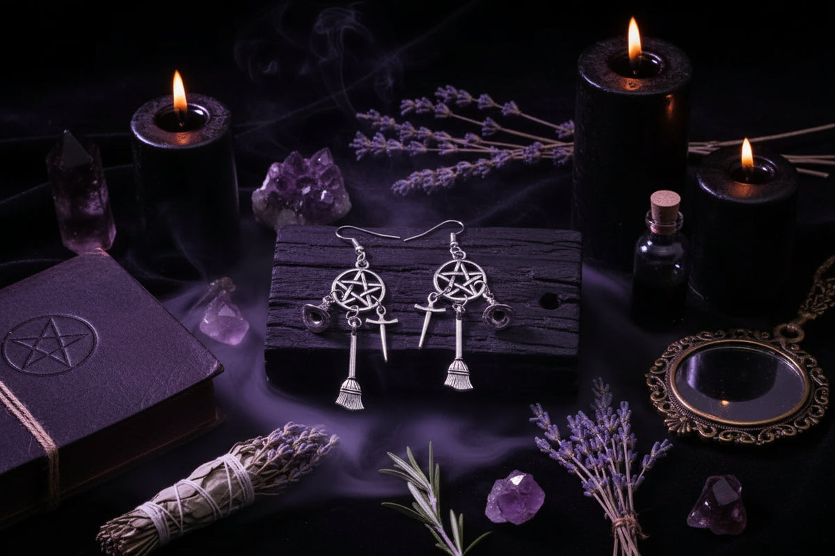 Witchcraft Earrings - Sorceress Sanctuary Silver / Magic hat-Silver / Pumpkin hat