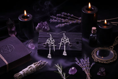 Witchcraft Earrings - Sorceress Sanctuary Silver / Magic hat-Silver / Pumpkin hat