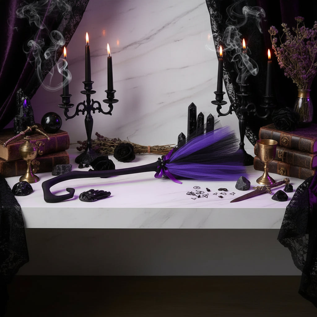 Witchcraft Magic Broomstick - Sorceress Sanctuary Purple 1-Purple 2-Orange 1-Purple 3-Orange 2