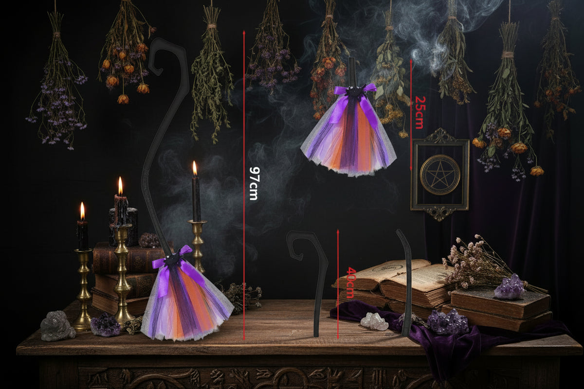 Witchcraft Magic Broomstick - Sorceress Sanctuary Purple 1-Purple 2-Orange 1-Purple 3-Orange 2
