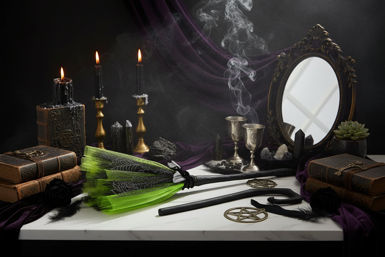 Witchcraft Magic Broomstick - Sorceress Sanctuary Purple 1-Purple 2-Orange 1-Purple 3-Orange 2