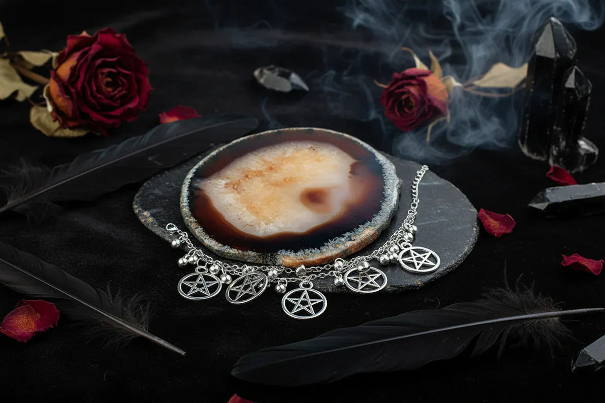 Witchcraft Pentagram Bracelet - Sorceress Sanctuary Bell Pentagram