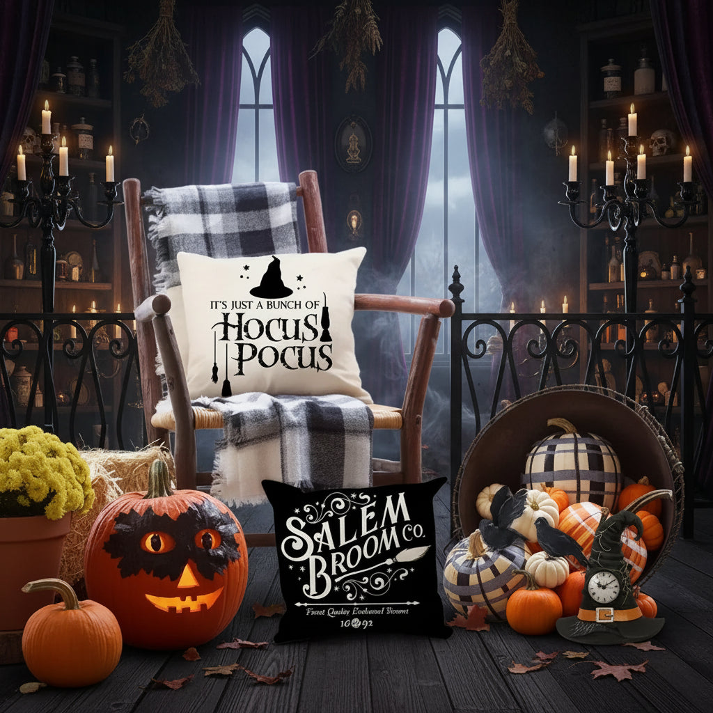 Witchcraft Pillow Covers - Sorceress Sanctuary A / 45x45cm-B / 45x45cm-C / 45x45cm-D / 45x45cm