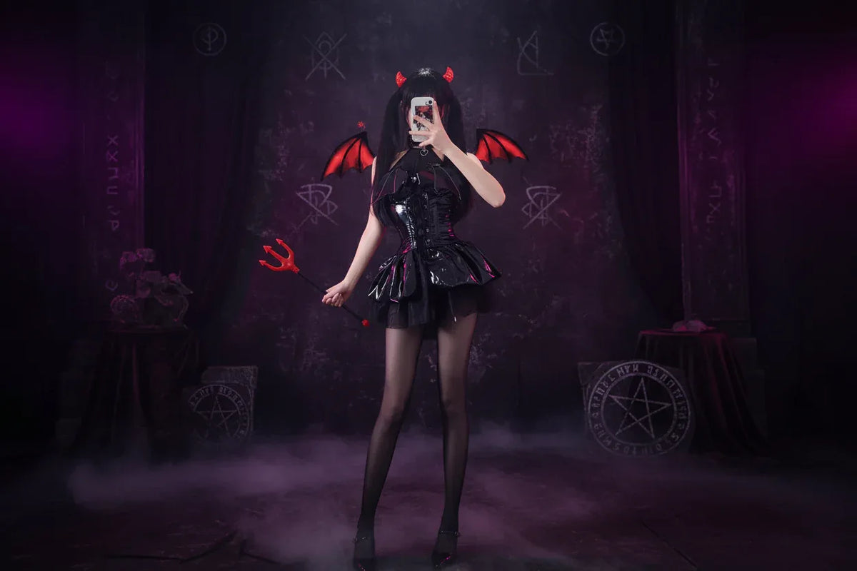 Witchwear Set - Sorceress Sanctuary Red [skirt collar T pants]] / M（80-108）-Black [skirt collar T-pants]] / M（80-108）-Red [skirt collar T pants]] / L（108-135）-Black clothes + stockings / M（80-108）-Black clothes + stockings / L（108-135）