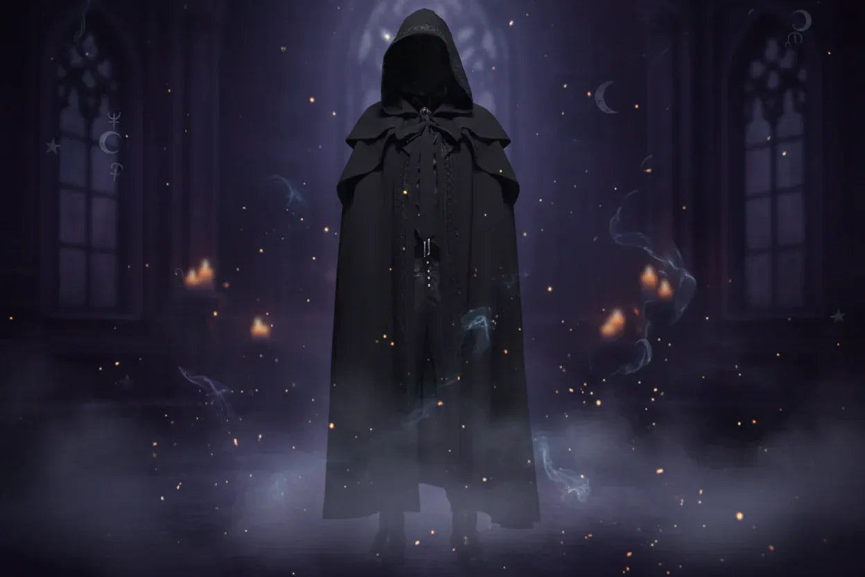 Wizard Hooded Cloak - Sorceress Sanctuary Blue / S-Green / XL-Red / S-Red / L-Green / M