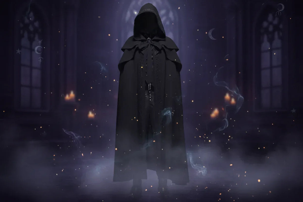 Wizard Hooded Cloak - Sorceress Sanctuary Blue / S-Green / XL-Red / S-Red / L-Green / M