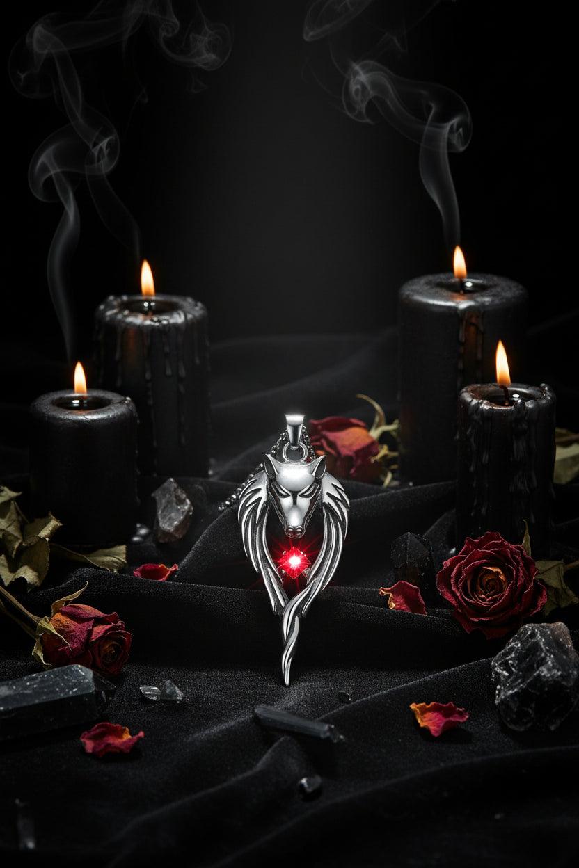 Titanium Steel Wolf Head Pendant Necklace for Men Sorceress Sanctuary