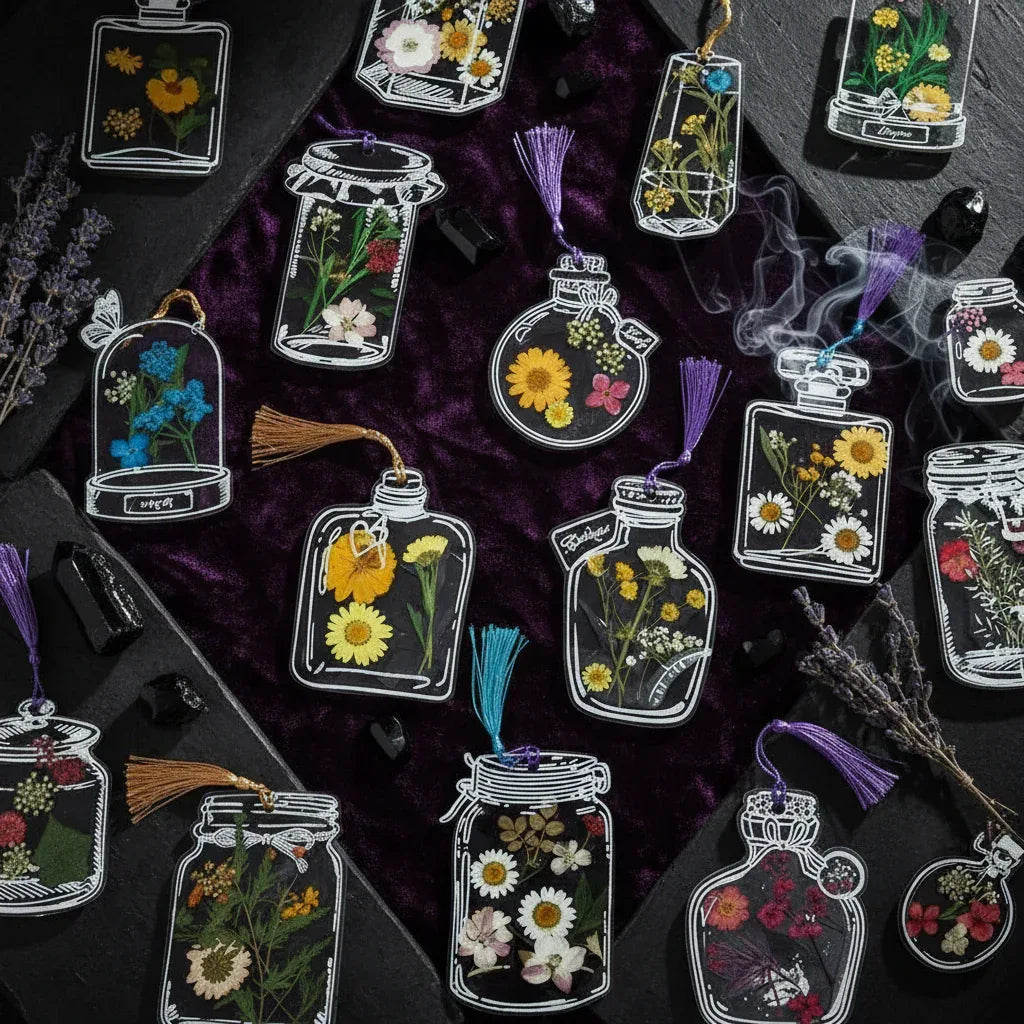 DIY Flower Kit - Sorceress Sanctuary Double Embossed Wooden Frame (20*30)1-Double Embossed Wooden Frame (20*20)1-Color Bottle Stickers [Green Like A Dream Bottle] 20 Do Not Repeat-Color Bottle Stickers [Flower Four Seasons Bottle] 20 Do Not Repeat-Dried Flower [Peach Powder] 12 Pieces