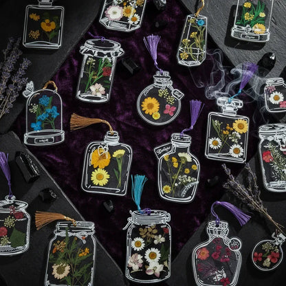 DIY Flower Kit - Sorceress Sanctuary Double Embossed Wooden Frame (20*30)1-Double Embossed Wooden Frame (20*20)1-Color Bottle Stickers [Green Like A Dream Bottle] 20 Do Not Repeat-Color Bottle Stickers [Flower Four Seasons Bottle] 20 Do Not Repeat-Dried Flower [Peach Powder] 12 Pieces