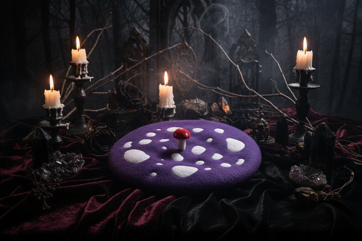 Korean Versatile Embroidered Mushroom Hat for Women Sorceress Sanctuary