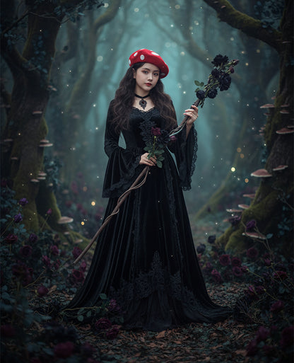 Korean Versatile Embroidered Mushroom Hat for Women Sorceress Sanctuary