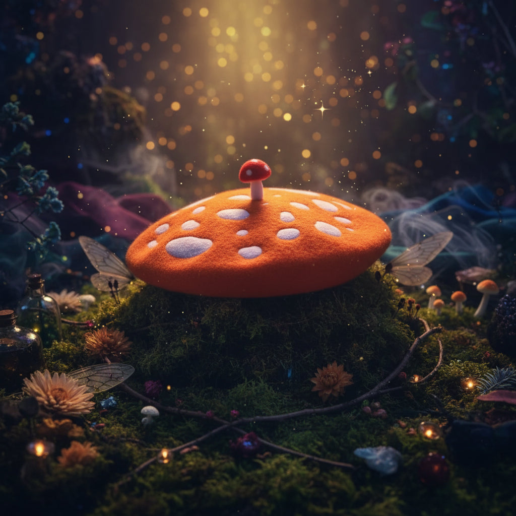 Korean Versatile Embroidered Mushroom Hat for Women Sorceress Sanctuary