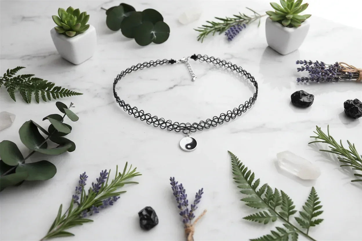 Yin Yang Choker - Sorceress Sanctuary Black