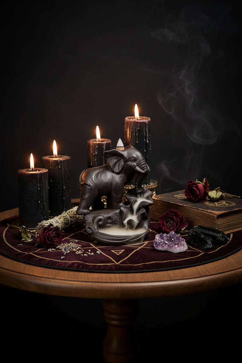 Zisha Elephant Incense Burner Home Decor Figurine Sorceress Sanctuary
