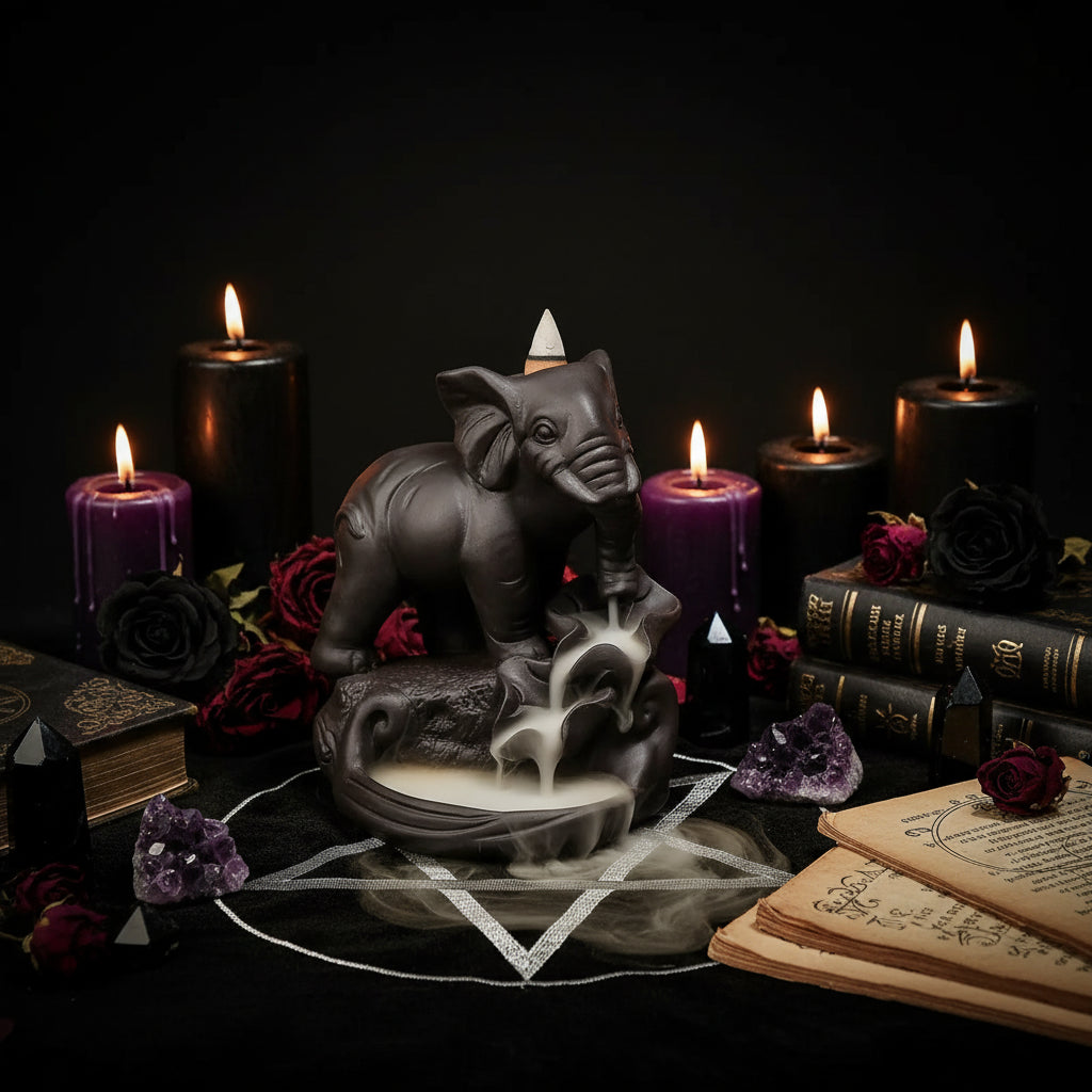 Zisha Elephant Incense Burner Home Decor Figurine Sorceress Sanctuary