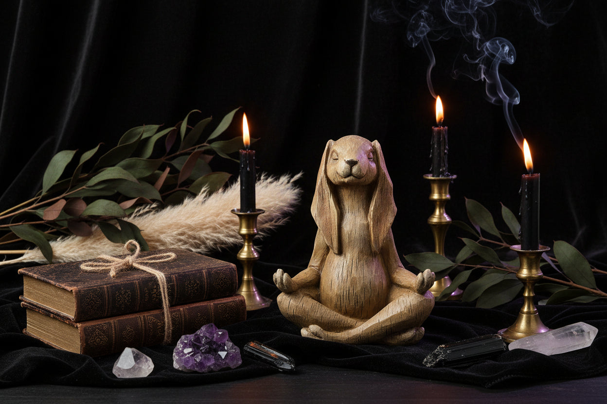 Zen Rabbit Sculpture - Sorceress Sanctuary Jackrabbit