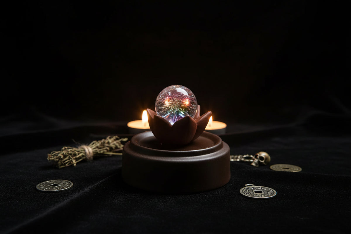 Zisha Lotus Incense - Sorceress Sanctuary Brown-Lotues with 10 cons
