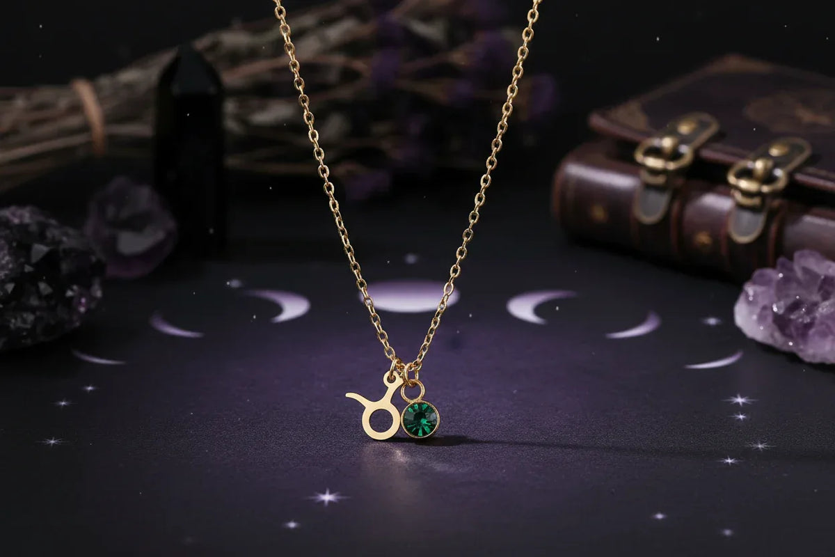 Zodiac Birthstone Necklace - Sorceress Sanctuary Style 1-Style 7-Style 6-Style 10-Style 8