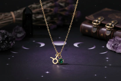 Zodiac Birthstone Necklace - Sorceress Sanctuary Style 1-Style 7-Style 6-Style 10-Style 8
