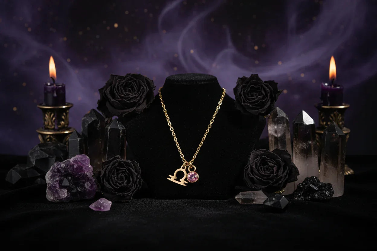 Zodiac Birthstone Necklace - Sorceress Sanctuary Style 1-Style 7-Style 6-Style 10-Style 8
