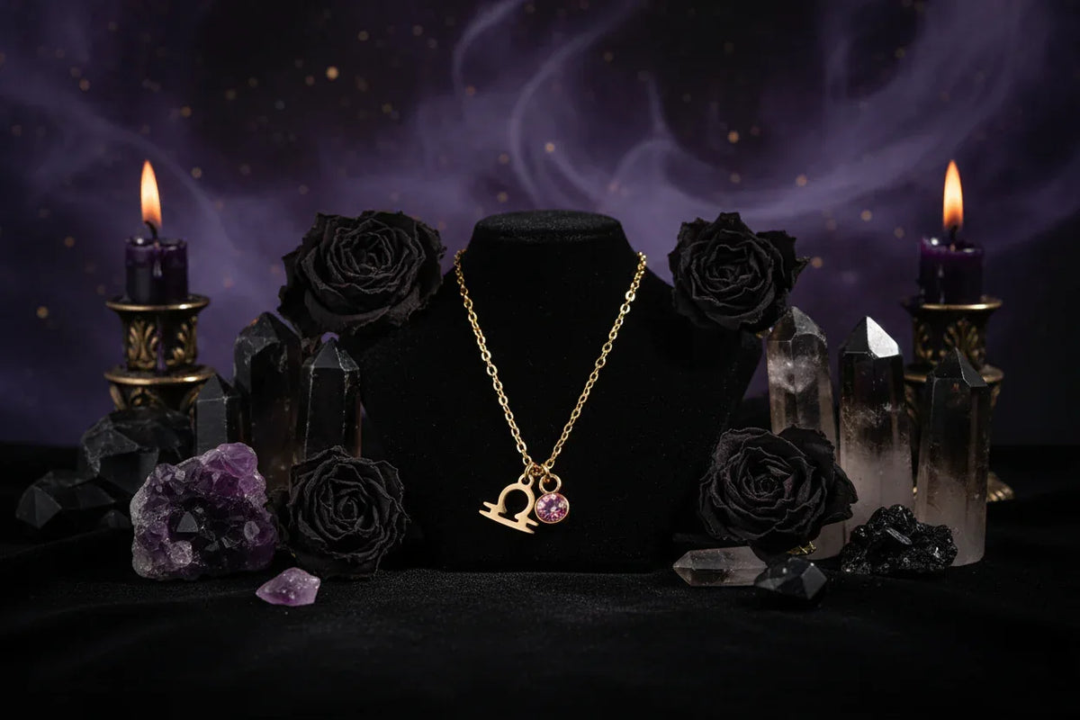 Zodiac Birthstone Necklace - Sorceress Sanctuary Style 1-Style 7-Style 6-Style 10-Style 8