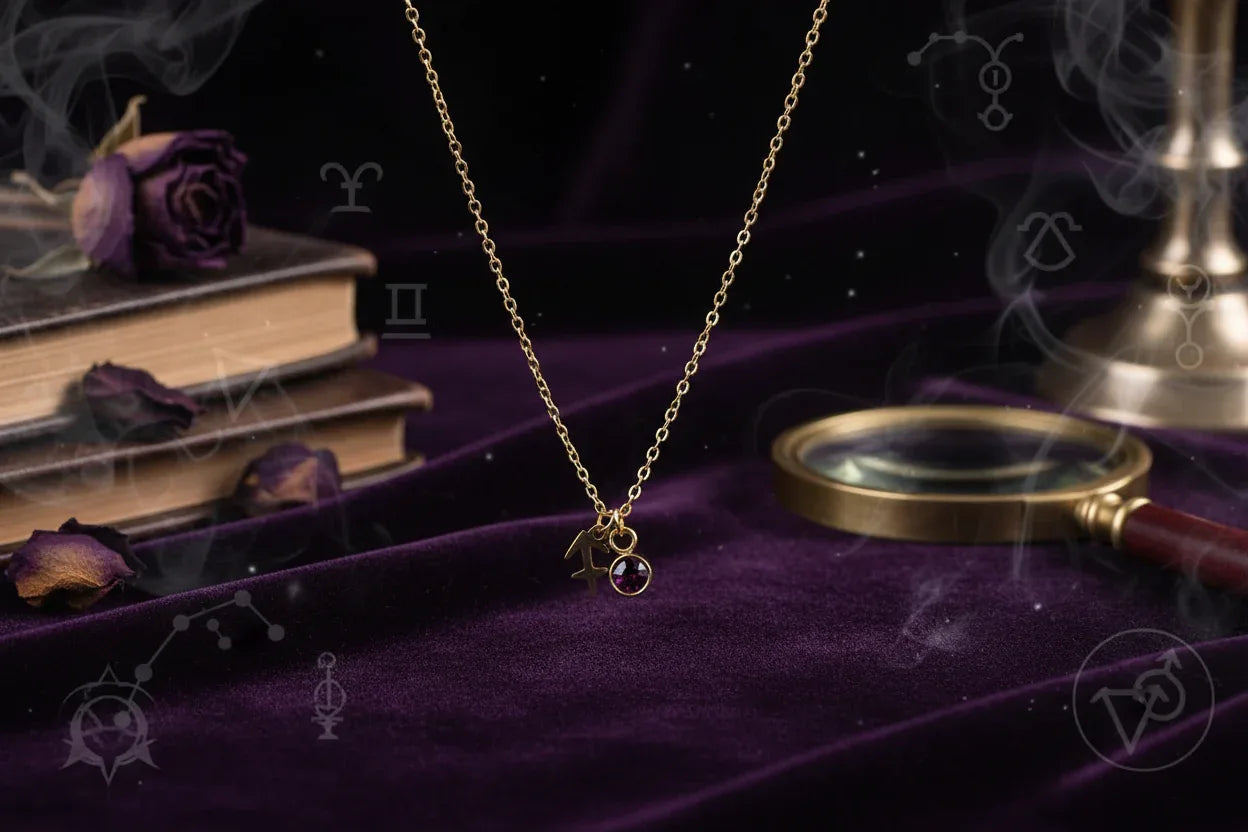 Zodiac Birthstone Necklace - Sorceress Sanctuary Style 1-Style 7-Style 6-Style 10-Style 8