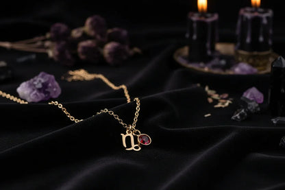 Zodiac Birthstone Necklace - Sorceress Sanctuary Style 1-Style 7-Style 6-Style 10-Style 8