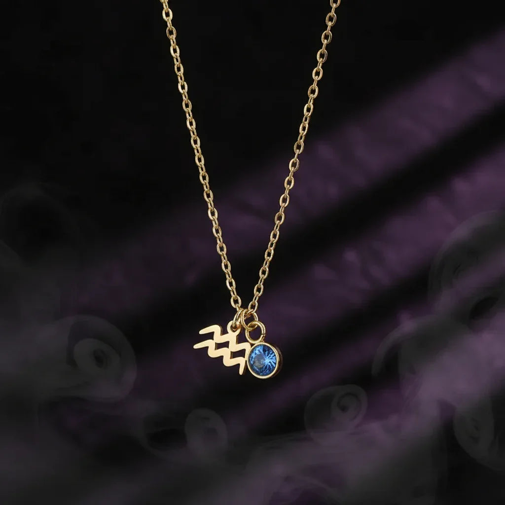 Zodiac Birthstone Necklace - Sorceress Sanctuary Style 1-Style 7-Style 6-Style 10-Style 8