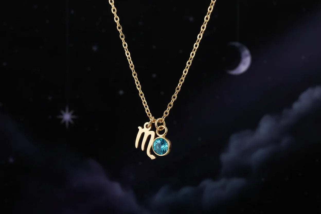 Zodiac Birthstone Necklace - Sorceress Sanctuary Style 1-Style 7-Style 6-Style 10-Style 8