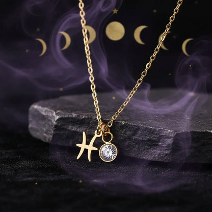 Zodiac Birthstone Necklace - Sorceress Sanctuary Style 1-Style 7-Style 6-Style 10-Style 8